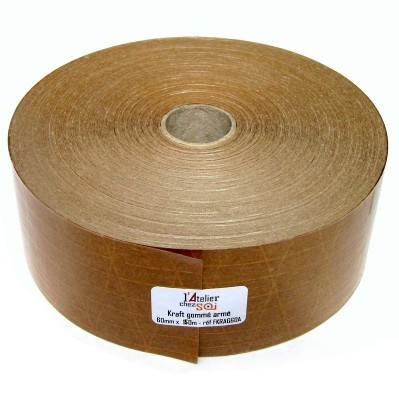 Bande de Kraft Gommé Armé Brun 72mm x 150m Renforcé