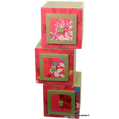 Module en carton ondul Hubi - Dcoration kraft et papier rouge
