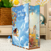 Kit Maquette Book Nook La-Haut Maison Ballons 18x8x24.5 cm HTQ126 Serre-livres Travel with the Wind Miniature 3D