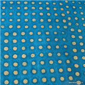 Papier népalais Lokta Pois Blancs sur Turquoise Feuille 50x75 cm