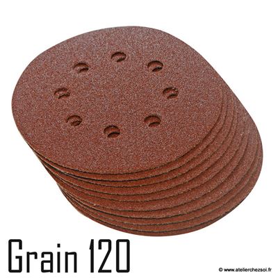 10 disques abrasifs corindon grain 120 autoagrippants 15 cm