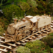 Maquette Bois Locomotive à vapeur 30cm Puzzle 3D Echelle 1/80 MC501 Rokr