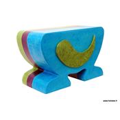 Tabouret en carton Hoscar  - Dcoration papier npalais Turquoise Anis