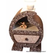 Chevet en carton marron Hoscar par Catherine - Dcoration papier artisanal marron et beige