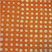 Papier népalais Lokta Pois Blancs sur Orange Feuille 50x75 cm