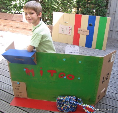 ma boutique en carton recyclé avec makedo - bricolage creatif enfant