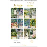 Calendrier mural Luxe 2026 Le jardin dans l'Art 12 illustrations 12 mois Doré Or chaud 29X49 cm Ed Desastre