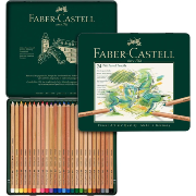 Crayons Pastel Pitt Boite métal 24 couleurs Faber Castell