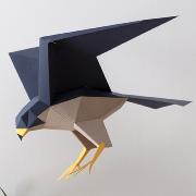 Kit de pliage Prédécoupé Faucon Pèlerin 38 cm Oiseau en Papier 3D Plego