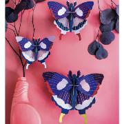 Lot de 3 Papillons bleus en carton Décoration 3D Swallowtail Butterflies Studioroof