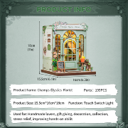 Kit Maquette Champs Elysées Florist 17x12x10 cm CWGC201 Boutique de Fleurs 3D avec Vitre anti-poussière Cutebee
