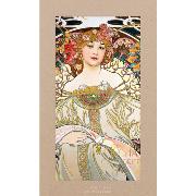 Calendrier mural Luxe 2025 Alphonse Mucha 12 illustrations 12 mois Doré Or chaud 29X49 cm