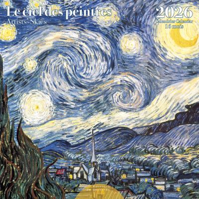 Calendrier mural 2026 Ciel des Peintres 12 illustrations 16 mois 30X30 cm Ed Desastre
