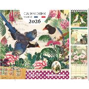 Calendrier mural 2026 Oiseaux 12 illustrations Gwenaëlle Trolez 16 mois 30X30 cm Kiub