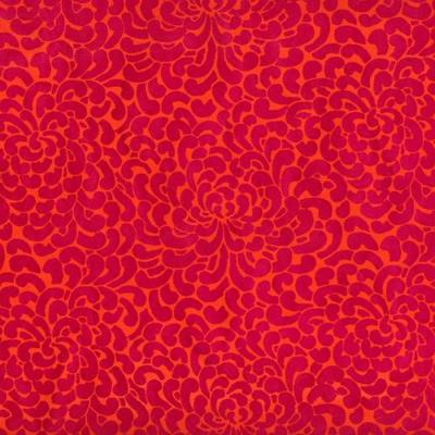 Papier Népalais Lokta Grosse fleur Kikou Rose Motif Orange 50x75 cm