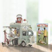Carte 3D Camion Coffee 16x16 Décor en relief avec enveloppe