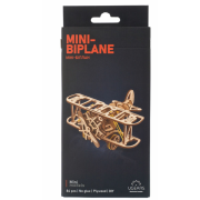 Ugears Maquette Bois Avion Bi-plan 15cm Puzzle 3D Mécanique 84 pièces