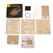 Ugears Maquette Bois Mini Helicoptère 25 cm Puzzle 3D Mécanique