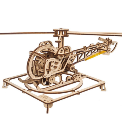 Ugears Maquette Bois Mini Helicoptère 25 cm Puzzle 3D Mécanique