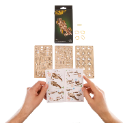 Ugears Maquette Bois Voiture de Course Compact Racer 13cm Puzzle 3D Mécanique 90 pièces
