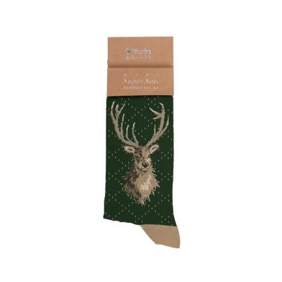 Chaussettes Homme Vert foncé Cerf Bambou Taille unique 41-46 Wrendale