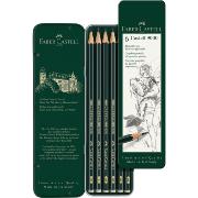 Boîte 6 Crayons graphite Castell 9000 HB, B, 2B, 4B, 6B, 8B  Faber-Castell