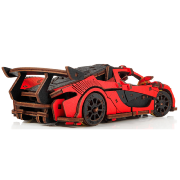 Maquette mécanique en bois Voiture de Course Rouge 237 pièces 21×9×6cm Puzzle 3D Ewa Eco Wood Art