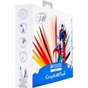 Feutres Graph'It Brush 24 couleurs Comics Marqueurs à Alcool Double-Pointe Pinceau et Extra-Fine