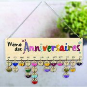 Calendrier des Anniversaires en Bois à décorer 42x12cm Graine créative