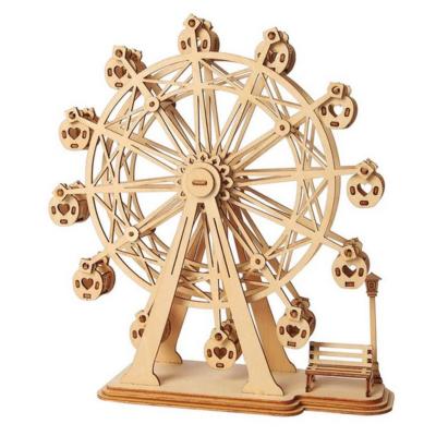 Maquette Bois Manège Grande Roue 16,5 cm Puzzle 3D de 120 pièces TG401 Rolife