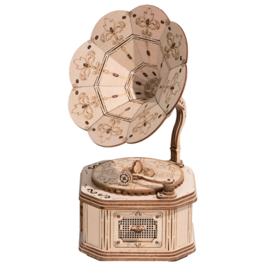 Maquette Bois Gramophone 18 cm Puzzle 3D de 122 pièces TG408 Rolife