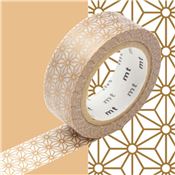 Masking Tape motif Asanoha Or Rouleau 15mm x 7m