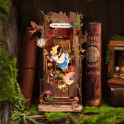 Kit Maquette Book Nook à fabriquer Alice au Pays des Merveilles 20x15x25cm TGB12 Serre-livres Alice 3D miniature Rolife