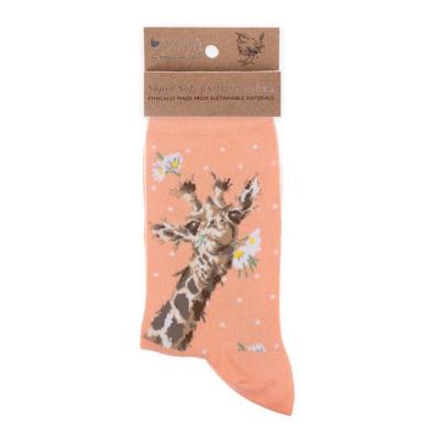 Chaussettes Femme Abricot Girafe Fleurs Bambou Taille unique 36-42 Wrendale