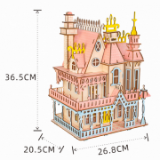 Maison de Poupées Villa Fantasia Colorée 37x27x21cm à construire Bois Ech 1/36