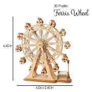 Maquette Bois Manège Grande Roue 16,5 cm Puzzle 3D de 120 pièces TG401 Rolife