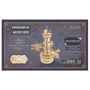 Kit Boîte à musique Tour de contrôle et 3 avions 25 cm Puzzle 3D Bois mécanque 255 pièces AMK41 Rokr