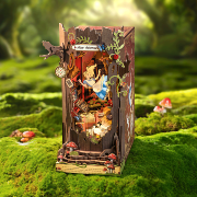Kit Maquette Book Nook à fabriquer Alice au Pays des Merveilles 20x15x25cm TGB12 Serre-livres Alice 3D miniature Rolife