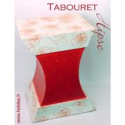 Tabouret en carton Hipse - Dcoration papier coll Roses rouges