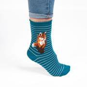 Chaussettes Femme Pétrole Renard Bambou Taille unique 37-42 Wrendale