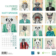 Calendrier mural 2025 Matt Spencer 12 illustrations 30X30 cm Blue Art Editions