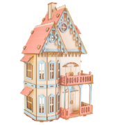 Maison de Poupées Villa Gothic Colorée 46x29x17cm à construire Bois Ech 1/36