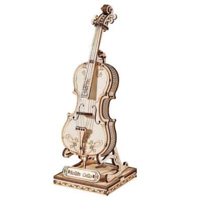 Maquette Bois Musique Violoncelle 20cm Puzzle 3D de 58 pièces TG411 Rolife