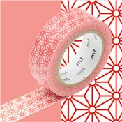 Masking Tape motif Asanoha Rouge Rouleau 15mm x 7m