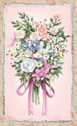 Carte 3D Scène de Mariage Couple Fleurs blanches 16x16 Décor en relief avec enveloppe