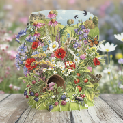 Carte 3D Fleurs des Champs 16x16 Décor en relief avec enveloppe