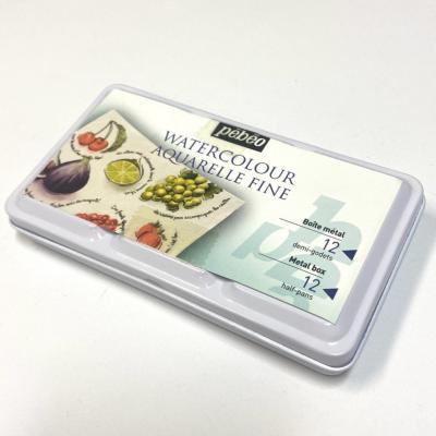 Aquarelle Fine Boite Pocket Métal 12 1/2 godets Pébéo