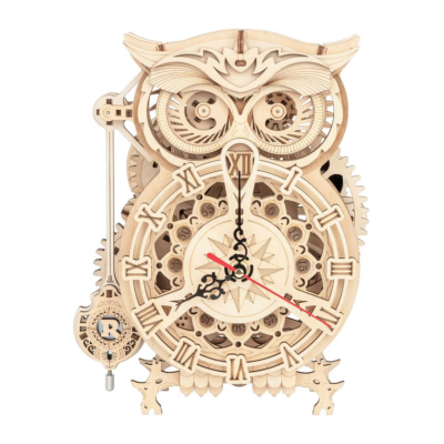 Maquette en bois Horloge Hibou 47 cm LK503 161 pièces à fabriquer Rokr