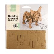 Maquette Chien Bulldog en Carton à construire 12 x 10 x 8 cm