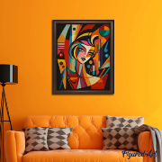 Peinture par numéros Femme abstraite style Picasso Toile tendue sur chassis 40x50 cm Figure d'Art